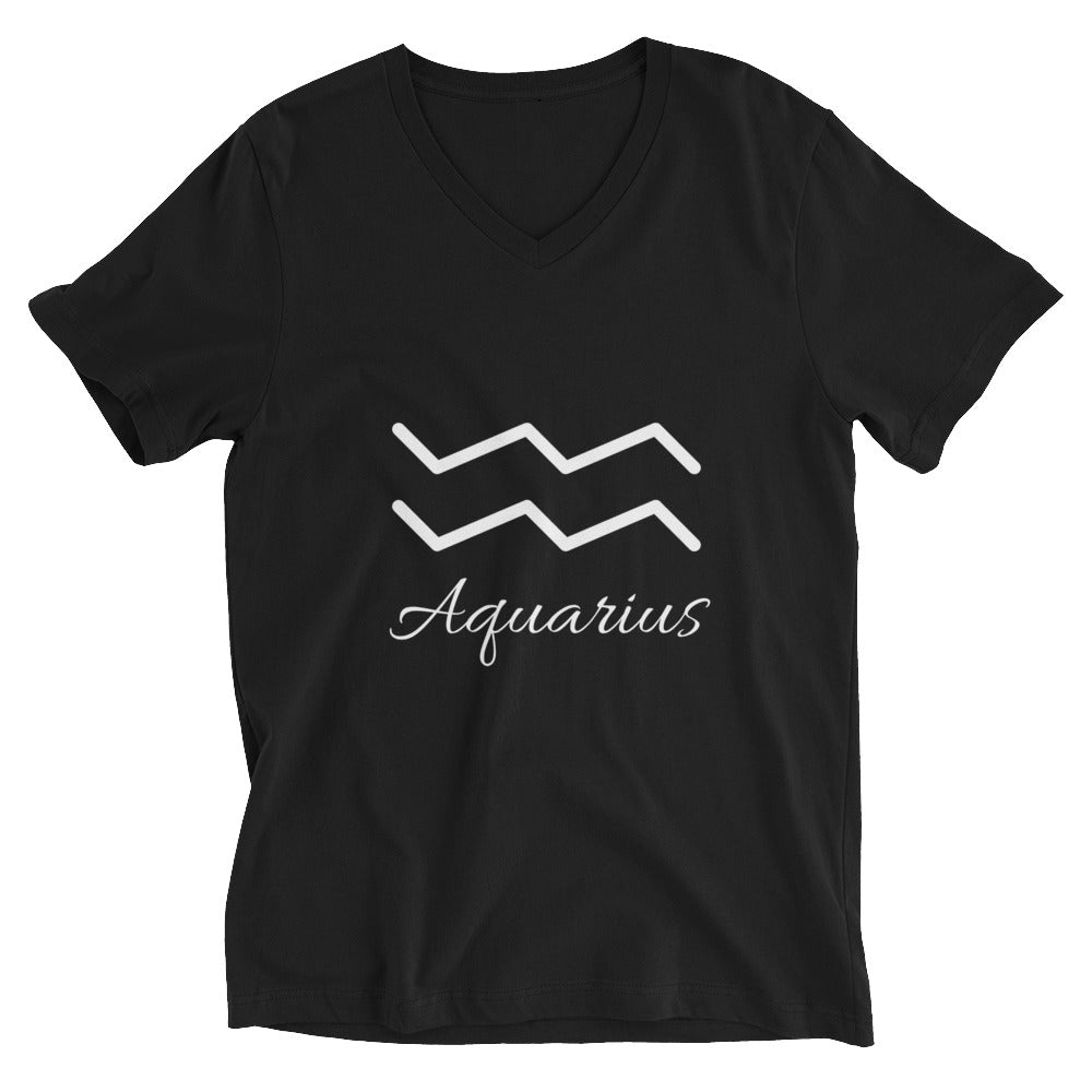 Aquarius - Black Classic Unisex V-Neck T-Shirt