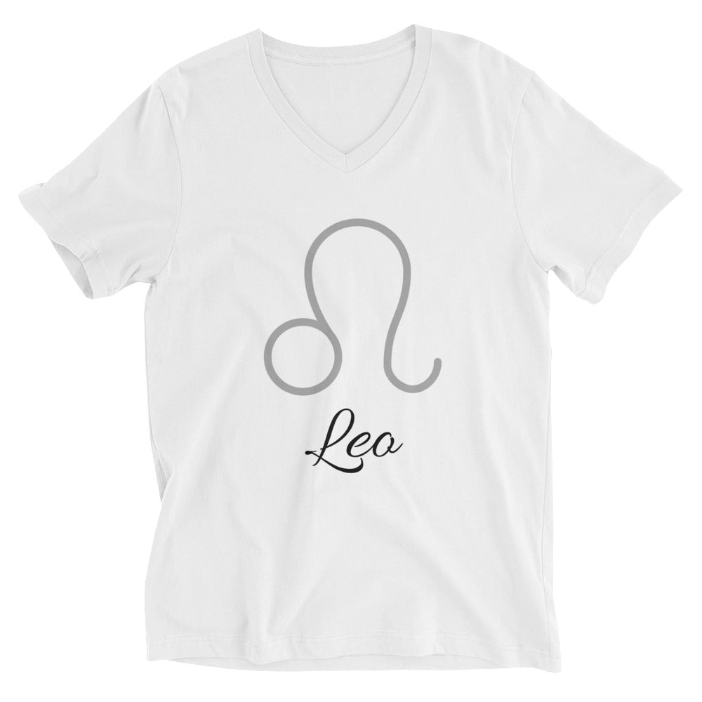 Leo - White Classic Unisex V-Neck T-Shirt