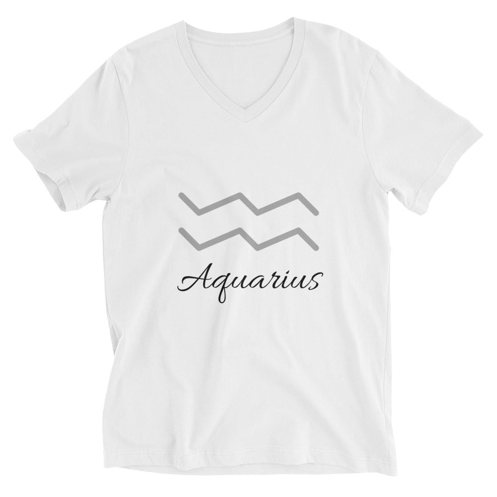 Aquarius - White Classic Unisex V-Neck T-Shirt